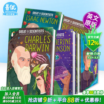 【现货多册选拍】伟大科学家：达尔文/牛顿/伽利略/达·芬奇/居里等 名人故事Great Scientists:Charles Darwin英文儿童绘本进口书