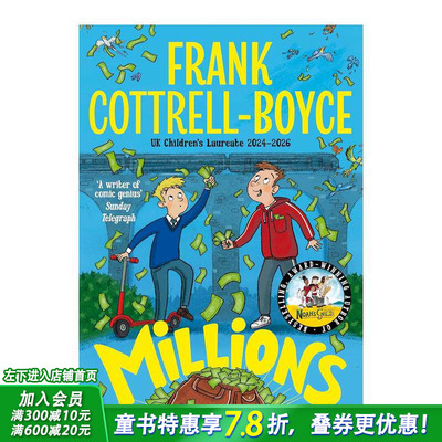 【现货】百万 儿童文学奖Frank Cottrell Boyce 卡内基奖 Millions 12岁+英文故事小说 英语阅读拓展进口书