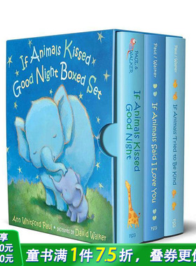 【预售】【拟人动物睡前故事】盒装套装 【If Animals Kissed Good Night】Boxed Set 英文儿童插画故事绘本 英语进口童书