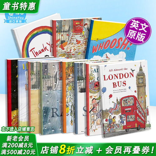 【现货多册选拍】Sam Usher绘本：伦敦巴士上的一切/四季/野趣等 All Aboard the London Bus 英文儿童艺术插画绘本进口书