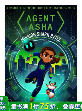 【预售】特工阿莎1：鲨鱼字节 Agent Asha 1: Shark Bytes 英文小说故事 英语拓展阅读进口书