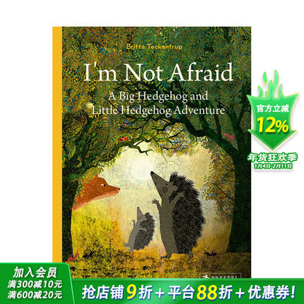 【现货】【Britta Teckentrup】英文原版 我不害怕：刺猬的冒险 I’m Not Scared 克服恐惧 精装艺术插画绘本 儿童进口英语书
