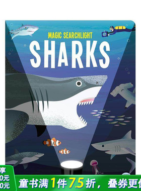 【预售】【魔法探照灯】鲨鱼 Magic Searchlight - Sharks 英文儿童插画科普绘本 进口童书
