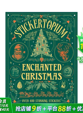 【预售】复古艺术贴纸：魔法圣诞 Stickertopium: Enchanted Christmas 圣诞礼物书 英文儿童趣味互动绘本 进口童书