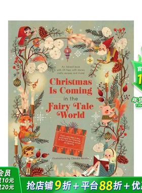 【预售】童话世界的圣诞倒计时：24个翻翻页内含故事、手工与食谱 Christmas Is Coming 英文儿童插画故事绘本 进口童书