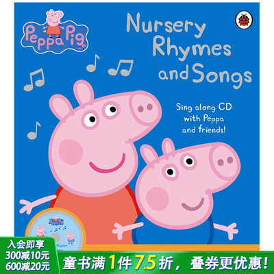 【预售】peppa pig 英文版 绘本小猪佩奇Nursery Rhymes and Songs 粉红猪小妹押韵与歌曲（附CD） 英文儿童绘本【善优童书】