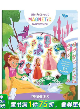 【现货】英文原版 【手风琴磁铁书】公主与王子 Princes And Princesses 3岁+儿童英语早教启蒙绘本 趣味互动纸板书 进口图书
