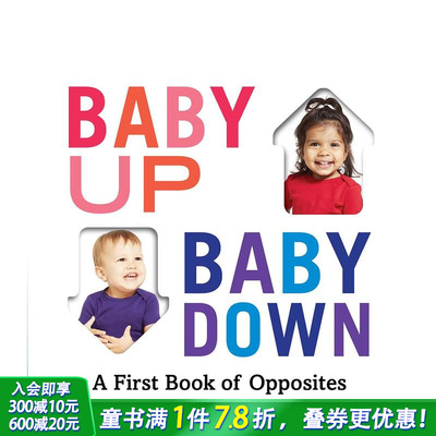 【现货】Abrams概念启蒙系列 反义之书 Baby Up， Baby Down: A First Book of Opposites 英文儿童插画故事绘本 进口童书