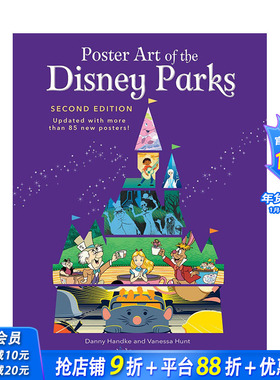 【预售】英文原版 迪斯尼乐园海报艺术画册（豪华收藏版） Poster Art Of The Disney Parks 插画原画设定集 正版进口图书画册