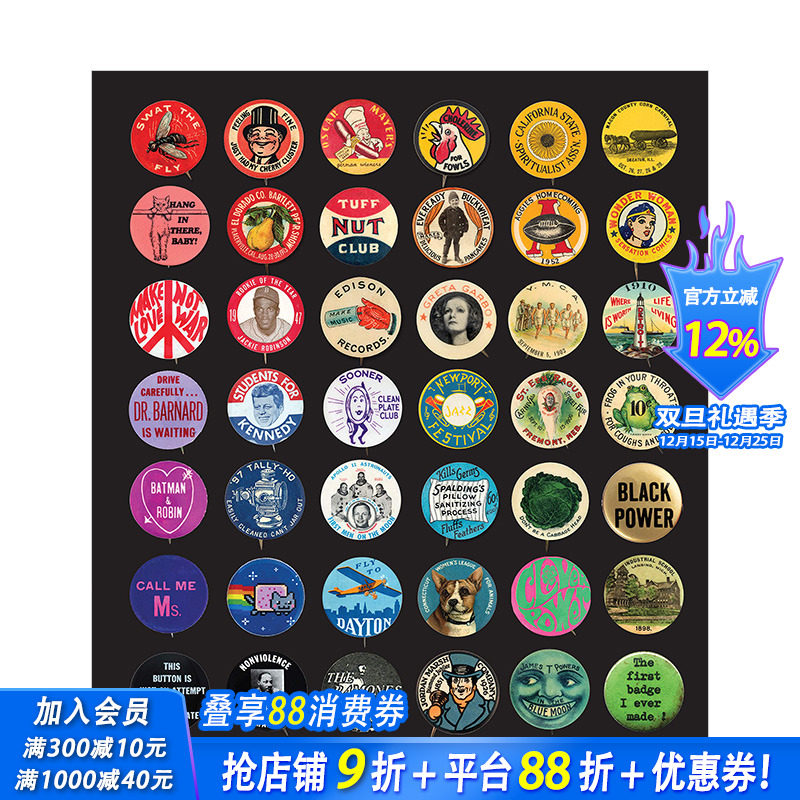 【现货】Button Power 纽扣徽章的力量 125年的设计历史 流行文化视觉文化pop英文原版