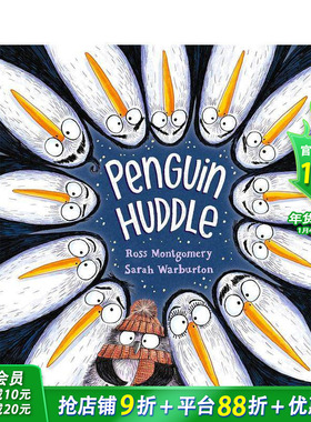 【现货】英文原版 企鹅抱团行动 Penguin Huddle 精装艺术插画绘本 3-6岁 趣味故事 进口儿童图书 善优童书