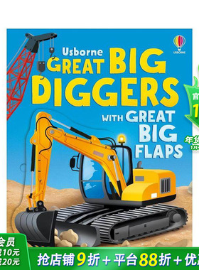 【预售】【翻翻大书】型挖掘机 【Great Big Flaps】Great Big Diggers 英文儿童趣味互动绘本 英语早教进口书