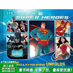 【预售】英文原版 DC**英雄：手风琴式折页书 【Unfolds Book】DC Super Heroes 艺术插画绘本 儿童英语进口图书 善优童书