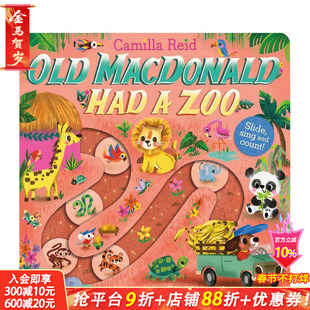 【现货】【滑轨歌谣计数书】麦克唐纳有个动物园 【Slide and Count】Old Macdonald had a Zoo 原版英文儿童趣味