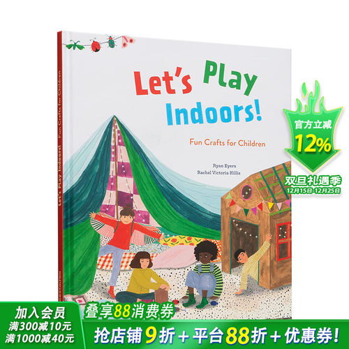 【现货】儿童室内手工活动Let's Play Indoors!Fun Crafts for Children 6岁+少儿露营集体生活动手能力培养指南绘本 英文书