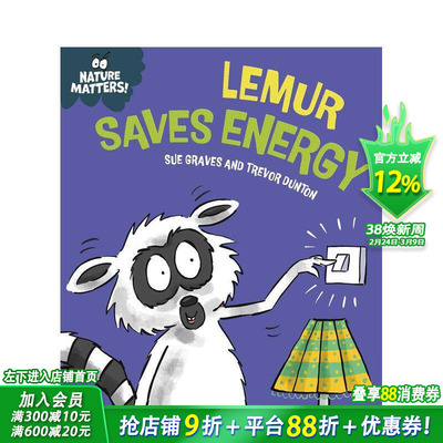 【现货】自然小课堂：狐猴节约能源(精装) Nature Matters: Lemur Saves Energy 英文儿童插画科普绘本 进口童书