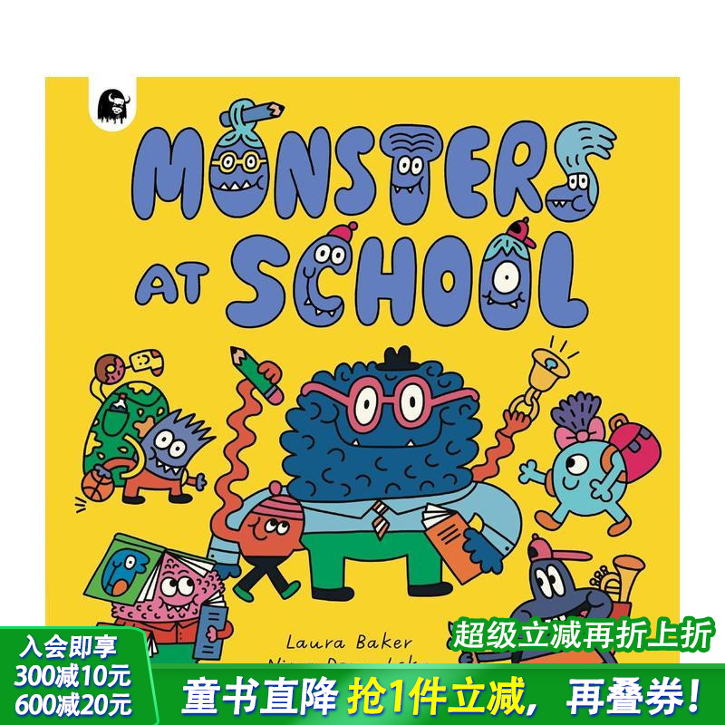 【现货】【混乱的怪物城】怪兽学校 Monsters at School 英文儿童插画故事绘本 进口童书