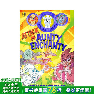 英语拓展阅读进口书 现货 怪异小队 The Squad O.D.D. 2:魔法阿姨 全彩插图系列故事 英文儿童章节桥梁故事 袭击