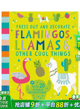【预售】【迷你趣玩】火烈鸟、骆驼与其它动物  Flamingos， Llamas and Other Cool Things英文儿童互动游戏书 手工制作进口童书