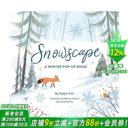 【现货】【四季立体书】雪景：冬日【4 Seasons of Pop-Up】Snowscape:A Winter Pop-Up Book 英文儿童立体绘本正版进口书 3-6岁