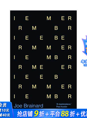 【现货】我记得 美国艺术家&诗人Joe Brainard自传 I Remember 英文散文 正版进口书