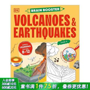 Brain Booster 英文儿童插画故事绘本 现货 进口童书 Earthquakes 头脑大作战：火山爆发与地震 and Volcanoes