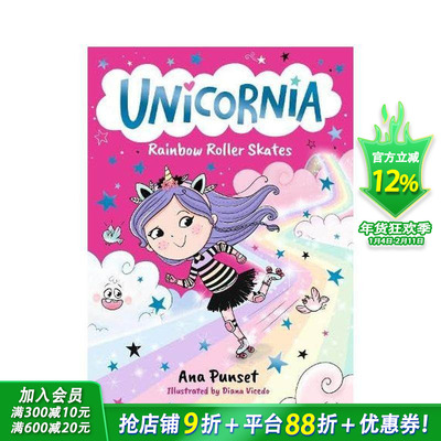 【预售】独角兽王国：彩虹轮滑鞋 【Unicornia】Rainbow Roller Skates 英文儿童桥梁章节魔法冒险故事 英语拓展阅读进口书