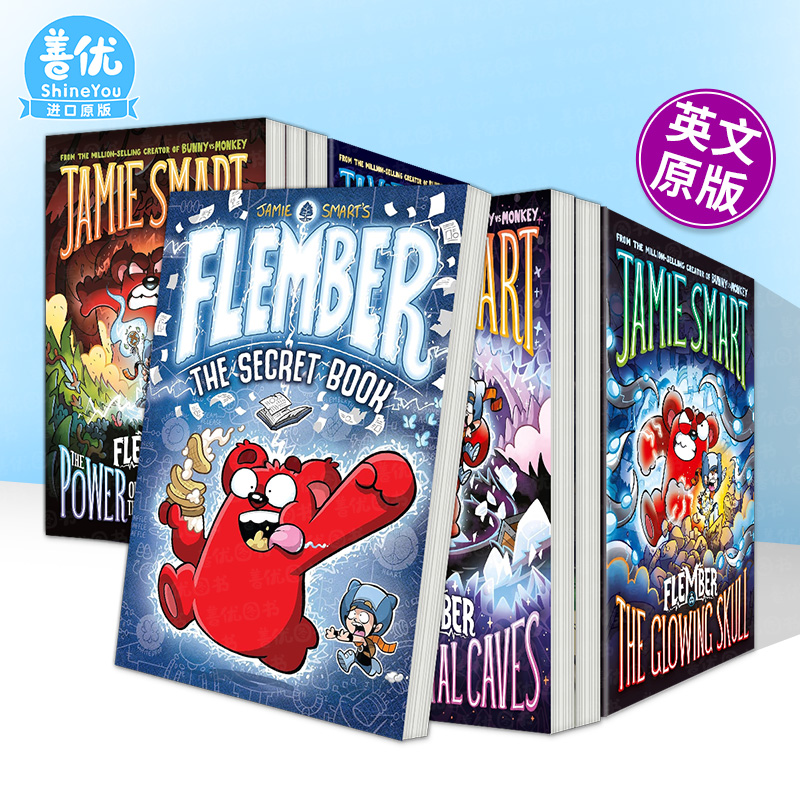 【多册选拍】弗莱姆伯岛1-5册：秘密之书/水晶洞/发光骷髅等 Flember 插画家Jamie Smart 英文儿童奇幻冒险故事书 英语拓展阅读