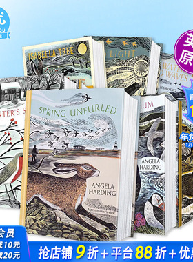 【现货多册选拍】Angela Harding自然版画：季节四部曲春之舒展/夏/秋/冬/水域/昼夜 Spring Unfurled 英文艺术 正版进口书