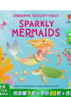 【预售】【闪亮触感】闪亮触感美人鱼 【Touchy-Feely Sparkly】Touchy-Feely Sparkly Mermaids英文儿童趣味互动英语早教绘本书