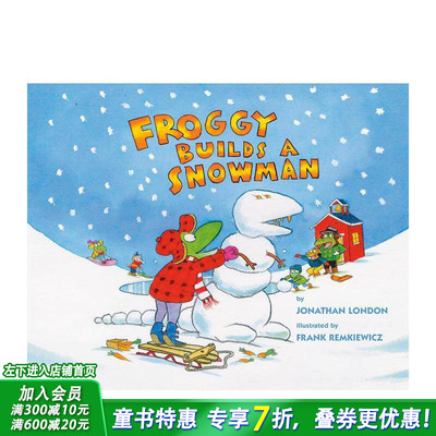 【预售】Froggy Builds A Snowman呱吉小青蛙堆雪人 英文原版儿童绘本【善优童书】