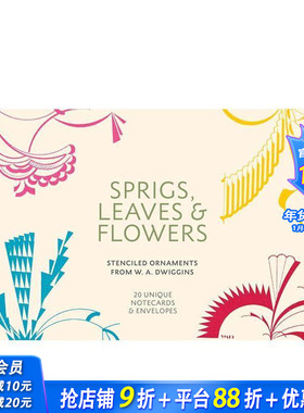 【预售】嫩枝、树叶与花朵：W.A.杜威金斯的镂空装饰图案 Sprigs， Leaves & Flowers 原版英文字体图案标志设计 正版进口书