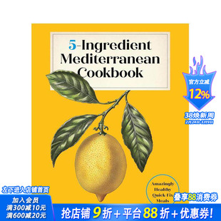 【预售】五食材地中海料理：健康的快手美味 5-Ingredient Mediterranean Cookbook 原版英文餐饮生活美食 正版进口书