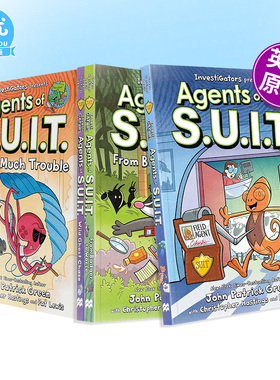 【多册选拍】调查员：西装特工1-4卷-疯狂幽灵追逐/獾上加乱等精装InvestiGators: Agents of S.U.I.T.英文儿童漫画故事书拓展阅读
