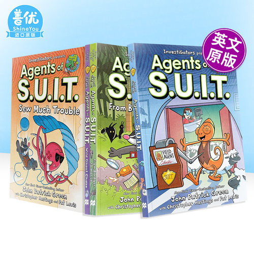 【现货多册选拍】调查员：西装特工1-4卷+鳄鱼侦探小队1-10卷-幽灵追逐InvestiGators:Agents of S.U.I.T.英文儿童漫画故事书