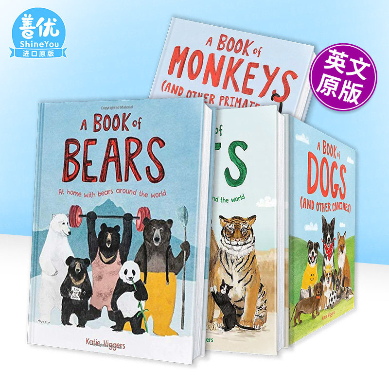 【现货多册选拍】猴子和他的朋友/熊/猫科/狗狗之书A Book of Monkeys and other Primates 精装科普绘本 英文儿童进口书
