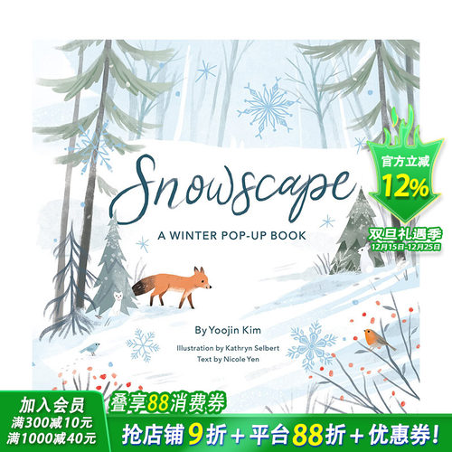 【预售】【四季立体书】雪景：冬日【4 Seasons of Pop-Up】Snowscape:A Winter Pop-Up Book 英文儿童立体绘本正版进口书 3-6岁