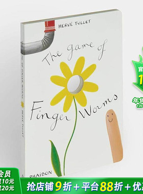 【预售】手指小人的游戏 【Hervé Tullet】The Game of Finger Worms 英文儿童趣味互动英语早教绘本 进口童书