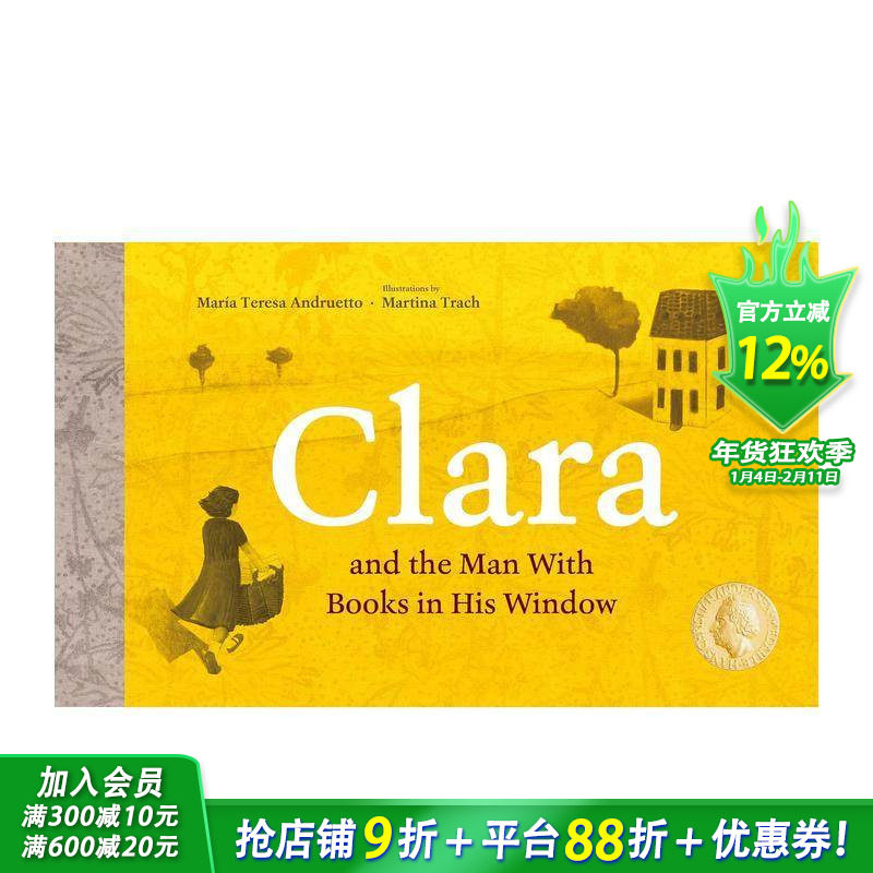 【现货】克拉拉与窗中书影人 安徒生奖得主Maria Teresa Andruetto Clara 英文儿童插画故事绘本 进口童书