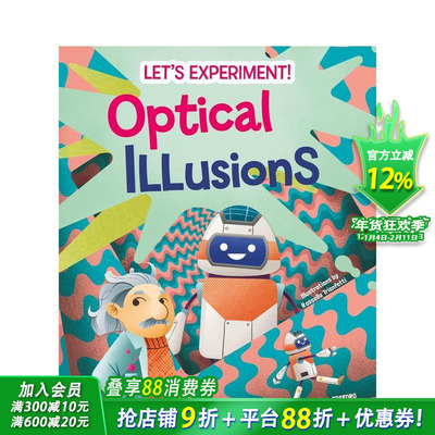 【预售】视觉幻象：实验手册 Optical Illusions :Let's Experiment! 英文儿童插画科普故事绘本 进口童书