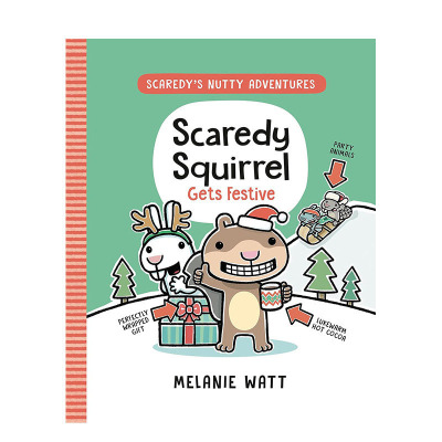 【现货】害怕的松鼠变得喜庆 【胆小鬼松鼠】Scaredy Squirrel Gets Festive 精装英文儿童幽默故事绘本 进口原版书籍
