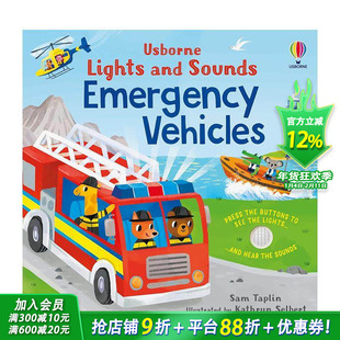 【预售】【发光有声书】应急车辆的声音与灯光 Lights and Sounds Emergency Vehicles 英文儿童趣味互动绘本进口书 0岁+认知启蒙
