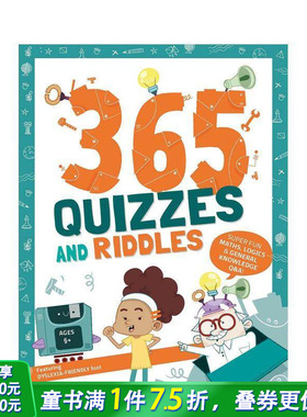 【预售】365天趣味问答：数学、逻辑与常识益智题库 365 Quizzes and Riddles  英文儿童趣味互动绘本 英语早教进口书