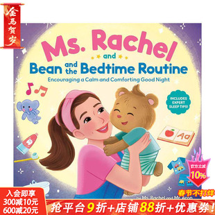 【现货】瑞秋老师与豆豆的睡前仪式:营造宁静温馨的夜晚 Ms. Rachel and Bean and the Bedtime Routine 英文儿童插画故事绘本书