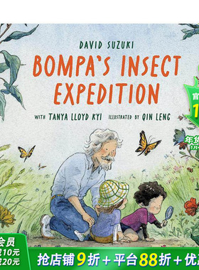 【预售】【多伦多插画师Qin Leng】Bompa的昆虫探险 Bompa's Insect Expedition 原版英文插画绘本 进口英语儿童故事书 善优图书