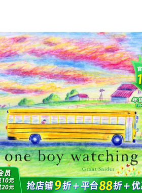 【预售】【Grant Snider】英文原版 男孩他在看 One Boy Watching 乘客视角的世界 精装艺术插画绘本 儿童进口英语图书 善优