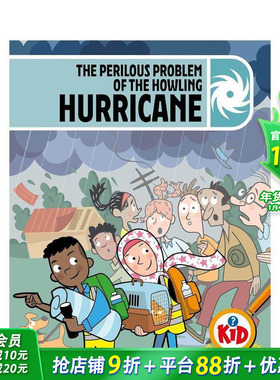 【预售】少年侦探团：飓风呼啸的危局 Kid Detectives:The Perilous Problem of the Howling Hurricane英文儿童插画故事绘本童书