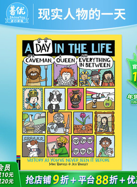 【现货】穴居人、女王以及其间的一切 A Day in the Life of Caveman Queen History 知识科普儿童绘本 英文原版进口书籍