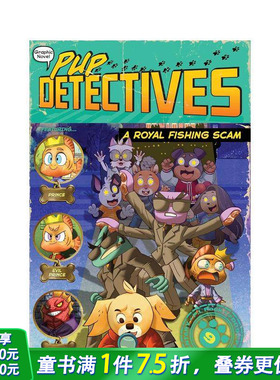 【预售】小狗侦探：皇室钓鱼骗局 Royal Fishing Scam 英文儿童漫画 趣味英语阅读拓展进口童书