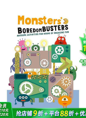 【预售】怪物解闷宝典：趣味活动玩不停 Monsters' Boredom Busters  英文儿童趣味互动绘本 英语早教进口书